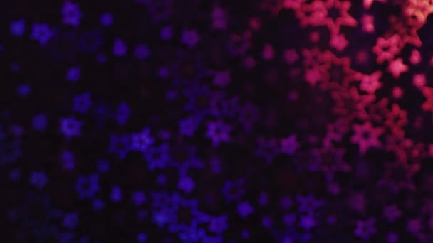 Farklı Tonlarda Parlayan Çok Renkli Yıldızlar Yıldızlı Bokeh Arka Plan — Stok video