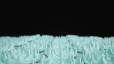 Massage blue mat with acupuncture needles. Dolly slider. Macro video. Laowa Probe