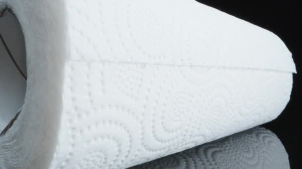 Roll Paper Towels Camera Flies Sleeve Dolly Slider Rotation Macro — Vídeo de Stock