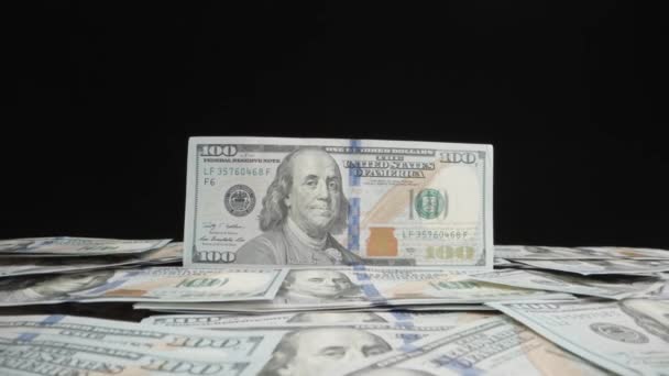 Pile American Dollars Cash Money Extreme Close New American One — Vídeos de Stock