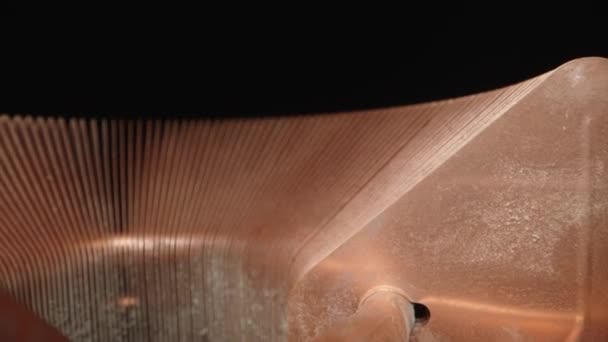 Copper Computer Heatsink Lot Dust Dolly Slider Extreme Close Laowa — Wideo stockowe