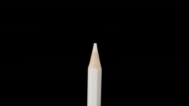 White Pencil Black Background Magnification Dolly Slider Extreme Close Laowa — Vídeo de stock