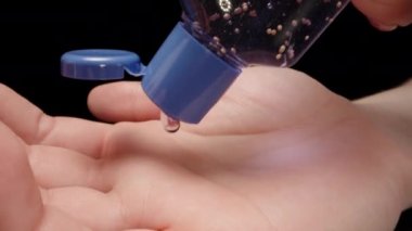 I put antiseptic gel on my hand. Dolly slider extreme close-up. Laowa Probe