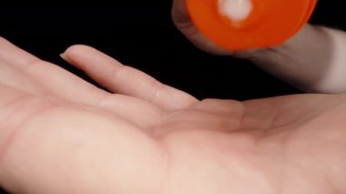 I put cream on my hand. Dolly slider extreme close-up. Laowa Probe