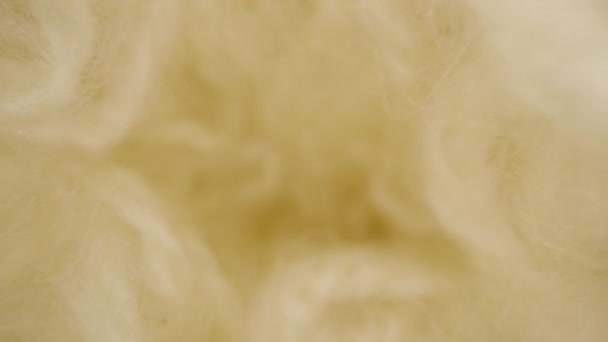 White Woolen Fabric Thread Dolly Slider Extreme Close Laowa Probe — Vídeos de Stock