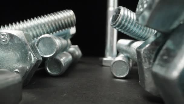 Set Metal Bolts Table Camera Flies Them Dolly Slider Extreme — Vídeos de Stock