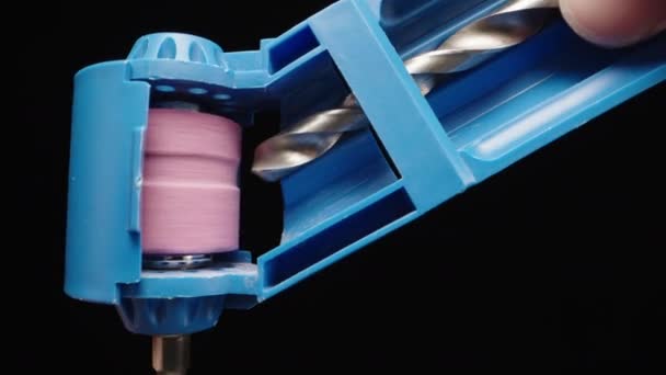 Pink Grinding Wheel Drill Sharpening — стоковое видео