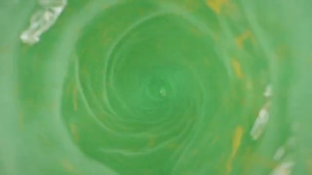 Whirlpool Funnel Water Macro Shooting Slow Motion Green Water — Stock Video