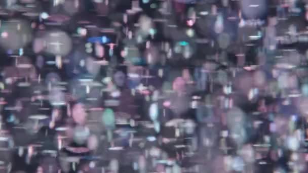 Macro Abstractie Meerkleurige Deeltjes Draaien Een Zwarte Achtergrond Ruimte Ronde — Stockvideo
