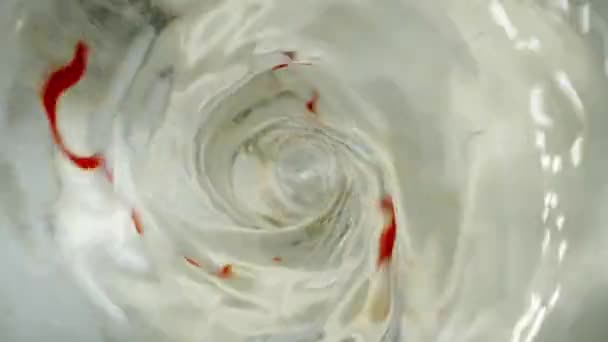 Whirlpool Trechter Het Water Macro Schieten Slow Motion Water Wordt — Stockvideo