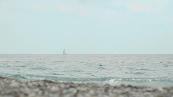 Iate Vela Mar Dia Ensolarado — Vídeo de Stock