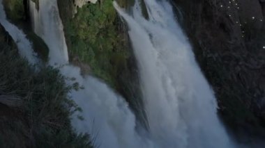 Duden Waterfall and Duden Park on the Mediterranean coast in Antalya, Turkey. night landscape