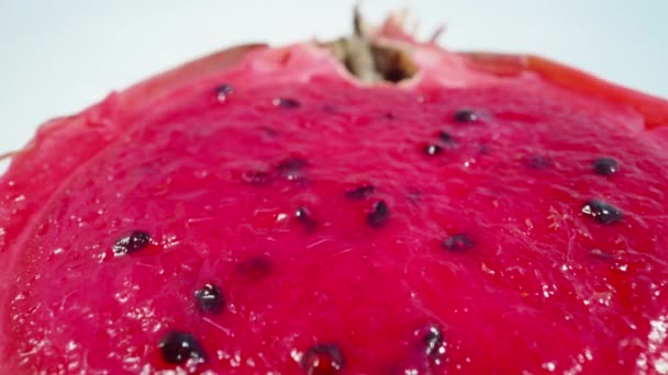 Halv Röd Pitahaya Drakfrukt Frön Dolly Reglaget Extrem Närbild Laowa — Stockvideo