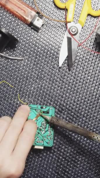 Lehim Elektroniği Lehim Macunu Kalay Dikey Görüntü — Stok video
