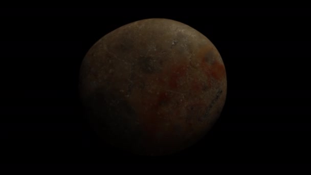 Stone Macro Simulating Rotation Planet Goes Shadows Space — Stock Video