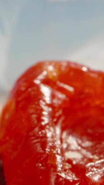 包里的干果混合物 葡萄干 坚果和石榴 社交媒体 — 图库视频影像