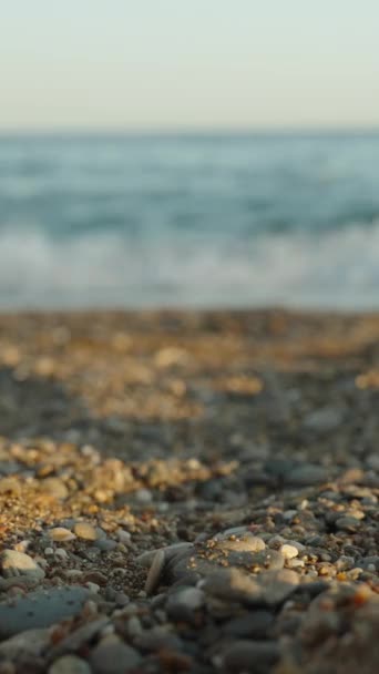Heb Mijn Duikmasker Het Zand Gezet Zeegolven Achtergrond Verticaal Social — Stockvideo