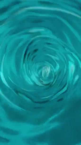 Whirlpool Funnel Water Macro Shooting Slow Motion Turquoise Sea Color — Stock Video