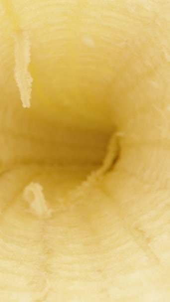 Бананова Шкірка Всередині Доллі Повзунок Крайній Крупним Планом Всередині Laowa — стокове відео