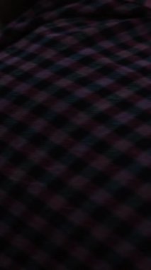 Piknik, şöminenin yanında ekoseli şekerleme kızartan genç bir kadın. Dikey video Sosyal Ortamı