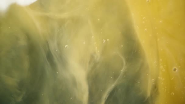 Abstrakte Gelbe Streifen Auf Schwarzem Grund Blasen Die Fließende Lava — Stockvideo