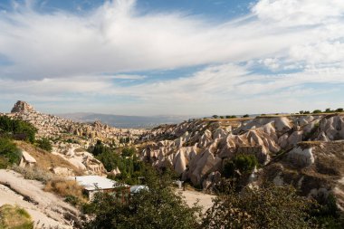 Türkiye 'de Kapadokya bölgesinde antik kanyon.