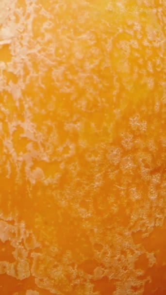 Vertikales Video Textur Des Orangen Kürbisses Makro Schieberegler — Stockvideo