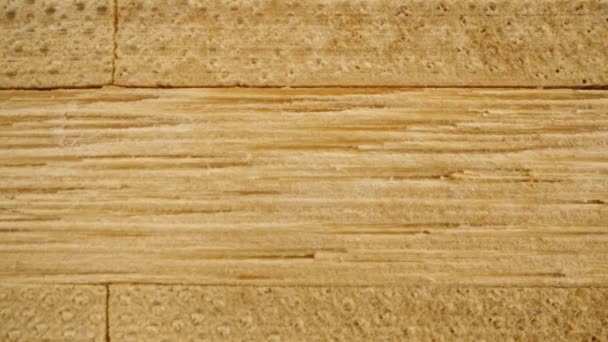 Przewrócone Gładkie Prostokątne Drewniane Wióry Makro Tekstura Suwak — Wideo stockowe