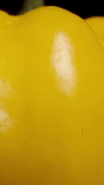 Vídeo Vertical Uma Pimenta Habanero Amarela Gira Sobre Fundo Preto — Vídeo de Stock