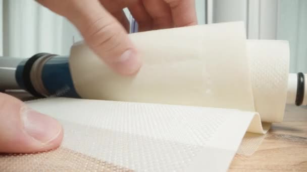 Gebrauchte Wasserfilter Umkehrosmose Membran Ihre Schichten Sind Mit Skalen Bedeckt — Stockvideo