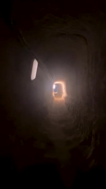 Вертикальное Видео Подземные Лабиринты Древнем Городе Жилища Коренных Народов — стоковое видео