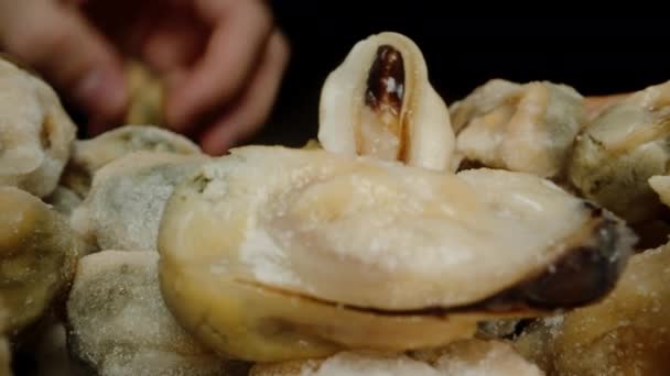 Mussels의 서로의 상단에 그들을 스태킹 — 비디오