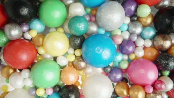 Кульки Різних Розмірів Цукрові Спринти Різнокольоровій Глазурі Доллі Повзунок Екстремально — стокове відео