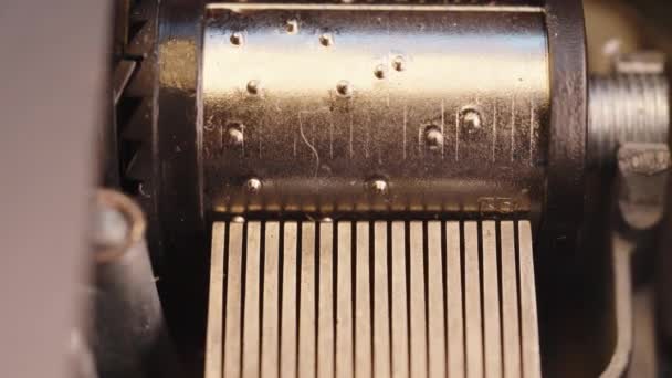 Meccanismo Del Carillon Ruota Primo Piano Funzionamento Interno Del Carillon — Video Stock