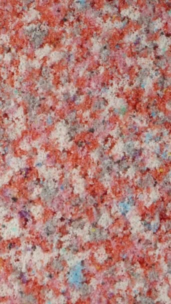 Foamy Soft Material Made Recycled Waste Red White Blue Speckles — Stock Video