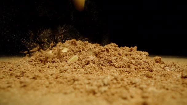 Χρυσές Καρδιές Πέφτουν Χρυσή Άμμο Μια Ιδέα Για Τον Εορτασμό — Αρχείο Βίντεο