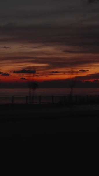 Запис Рухомого Вікна Подорож Захід Сонця Біля Моря Вздовж Узбережжя — стокове відео