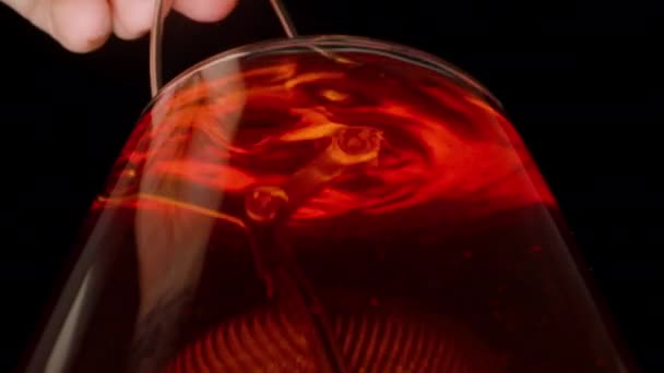 Metal Sieve Tea Submerged Cup Tea Brewed Macro View Glass — Stock Video