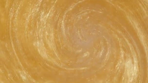 Strudel Goldener Teilchen Makroabstraktion Flüssigkeit Mit Glitzer — Stockvideo