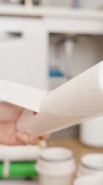 Su arıtma şişesine yeni filtreleme elementi yerleştiriliyor. Ev Filtresi.