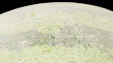 Çizgili Yeşil Karpuzun Makro Dokuları, Zaman Çözücülüğü, Beyaz Buz Suya Dönüyor.