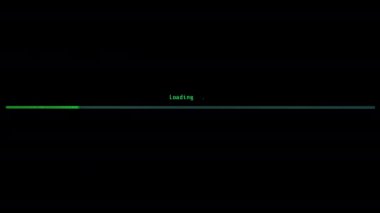 Siyah Ekran 'da Kırmızı İleti ile Yeşil Yük Çubuğu Yükleme Başarısızlığı ve Sistem Arızası Göstergesi.