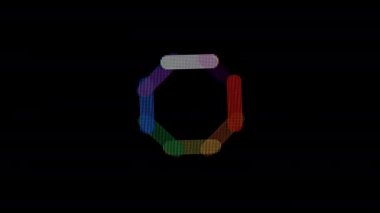 Pikselleştirilmiş Gökkuşağı Yükleyici, çok renkli çubukları olan bir sekizgen, yükleme göstergesi için dinamik bir etki yaratır.