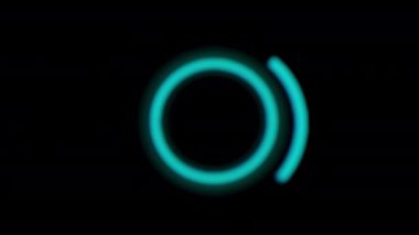 Dönen Mavi Dairesel Yükleyici, etrafında dönen bir yay ile parlak mavi bir daire, sürekli ilerleme anlamına gelir.