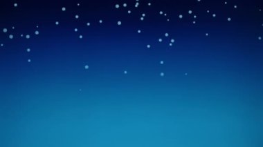 Düşen Kar Taneleri ile Kış Arkaplanı, açık maviden açık maviye bir gradyanı var, beyaz kar taneleri yavaşça alçalıyor, neşeli bir ortam yaratıyor.