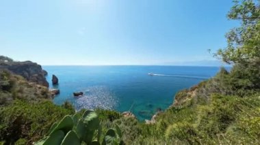 Dolly Kaypak, kaktüs yapraklarının arasından okyanus manzarası çerçeveli, gözü parıldayan denize ve uzak ufka yönlendiren doğal bir pencere yaratarak kıyı güzelliği ile bitki yaşamını harmanlıyor..