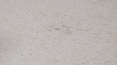 Kullanılmış bir prezervatif beyaz bir halıya düşer, uygun olmayan bir şekilde atıldığını gösterir ve güvenli ve hijyenik uygulamaların önemini vurgular.