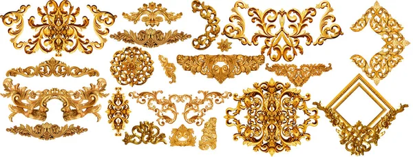 Zlaté Barokní Ozdobné Prvky — Stock fotografie
