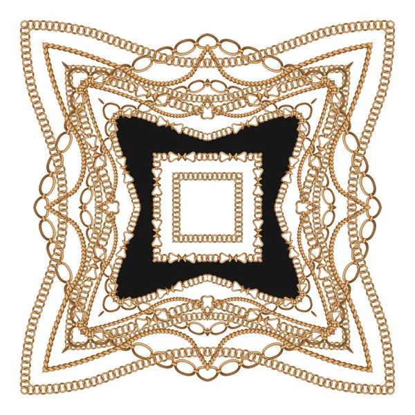 Χρυσό Μπαρόκ Και Διακοσμητικά Στοιχεία Σχεδιασμό Αλυσίδων — Φωτογραφία Αρχείου