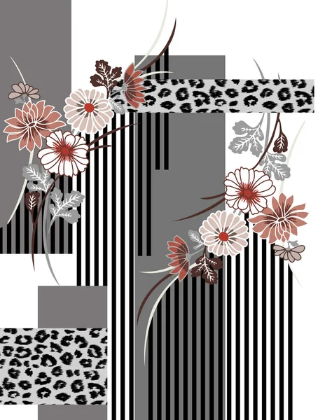 Bloemen Geometrische Patroon — Stockfoto